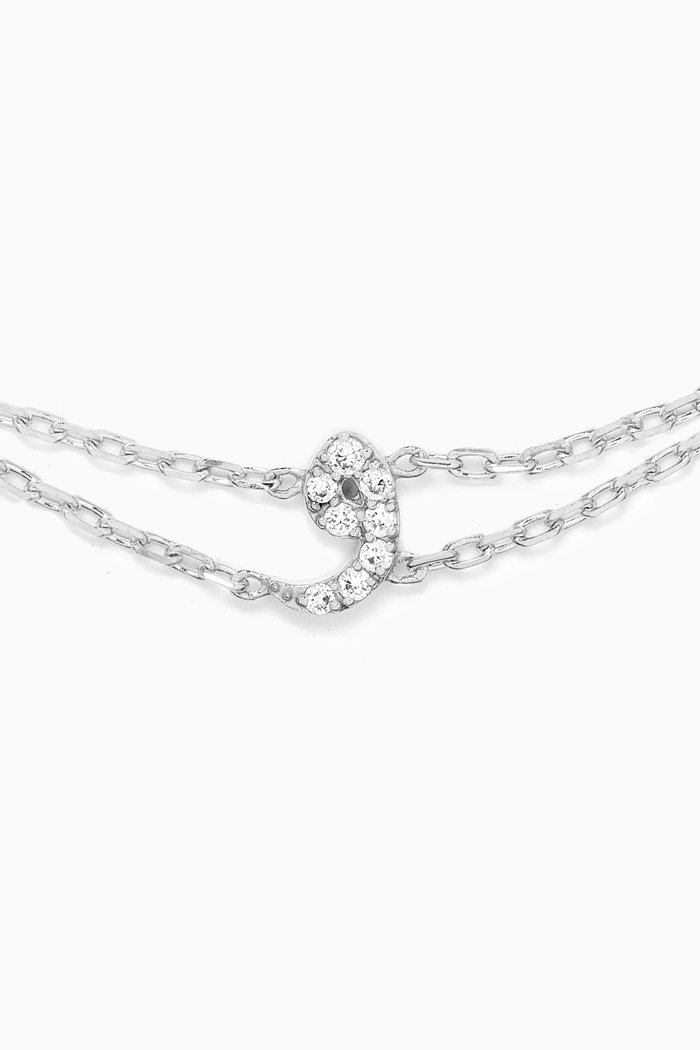 

Arabic Letterو Diamond Bracelet in 18kt White Gold