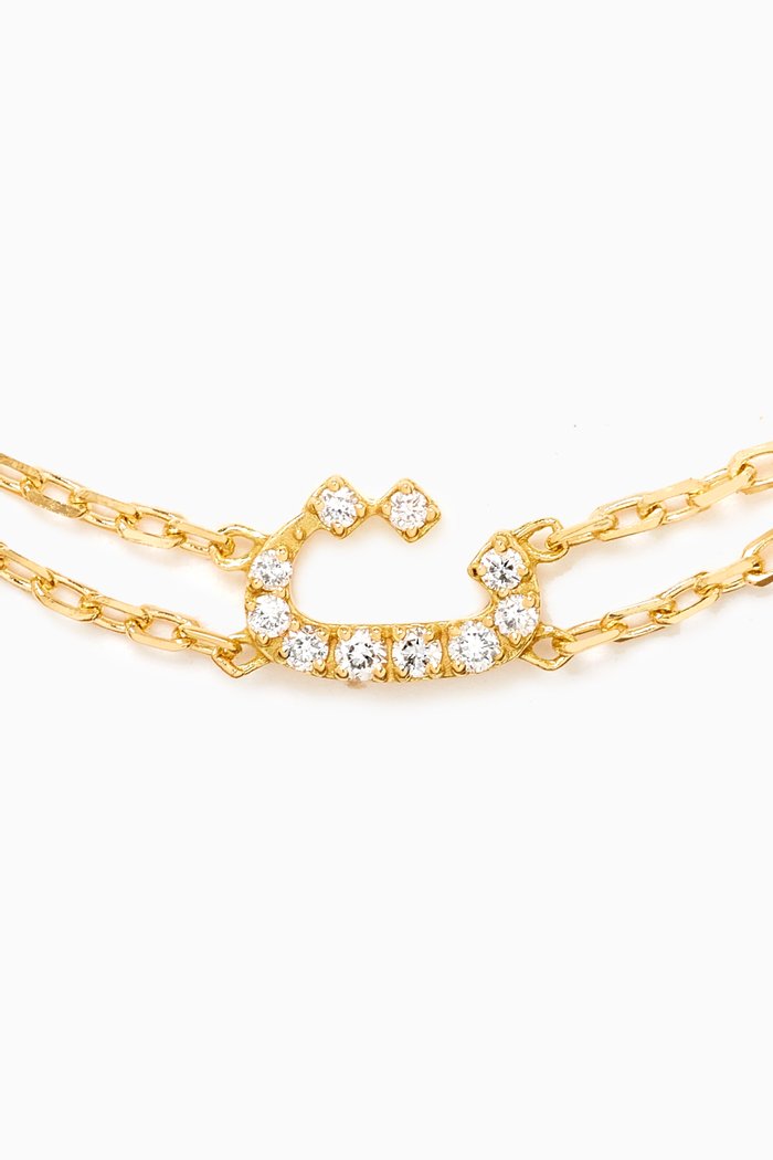

Arabic Letter 'T' ت Diamond Bracelet in 18kt Gold, White