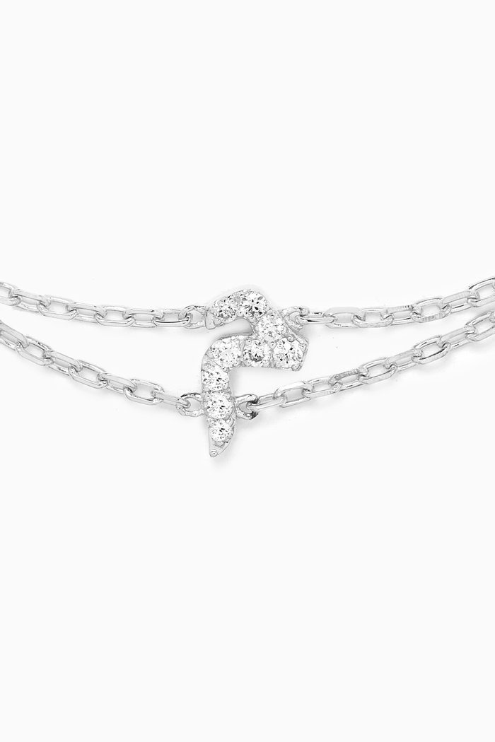 

Arabic Letter 'M' م Diamond Bracelet in 18kt White Gold