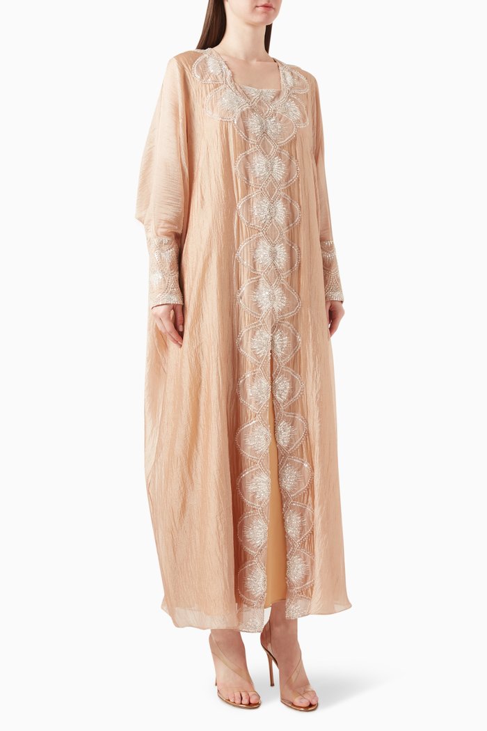 

Bead-embellished Kaftan in Organza, Gold