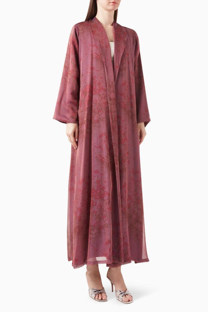 

Zainah Cut Abaya in Silk, Multicolour