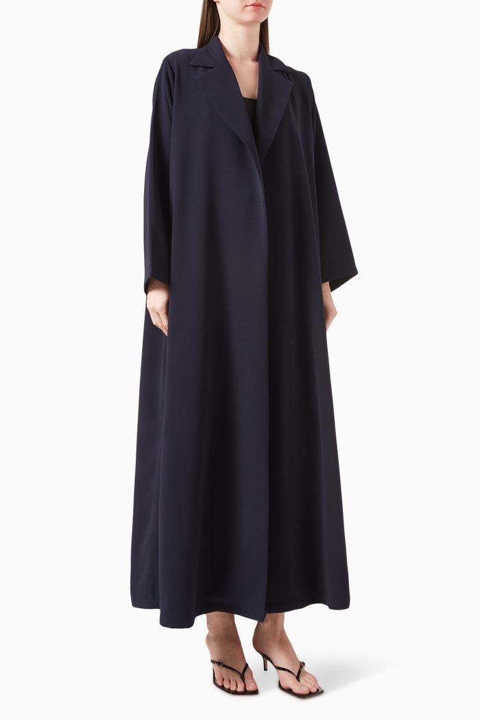 

Collared Abaya in Polycrepe, Blue