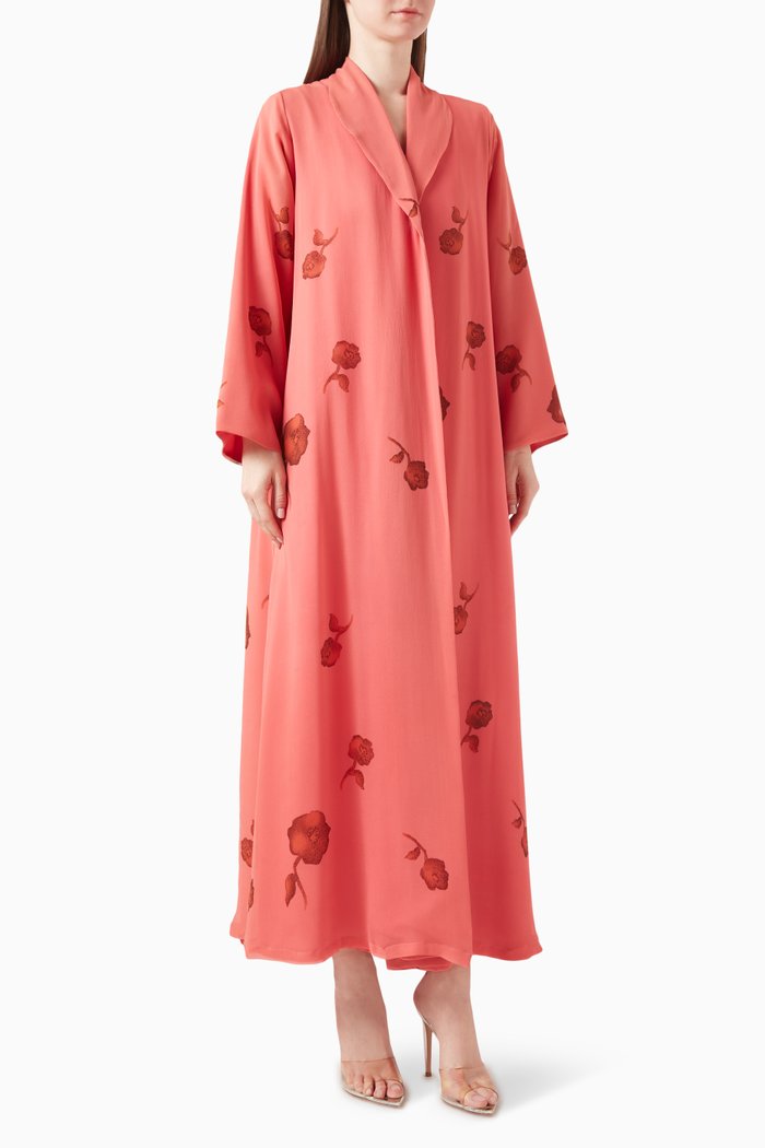 

Zainah Cut Abaya in Silk, Multicolour