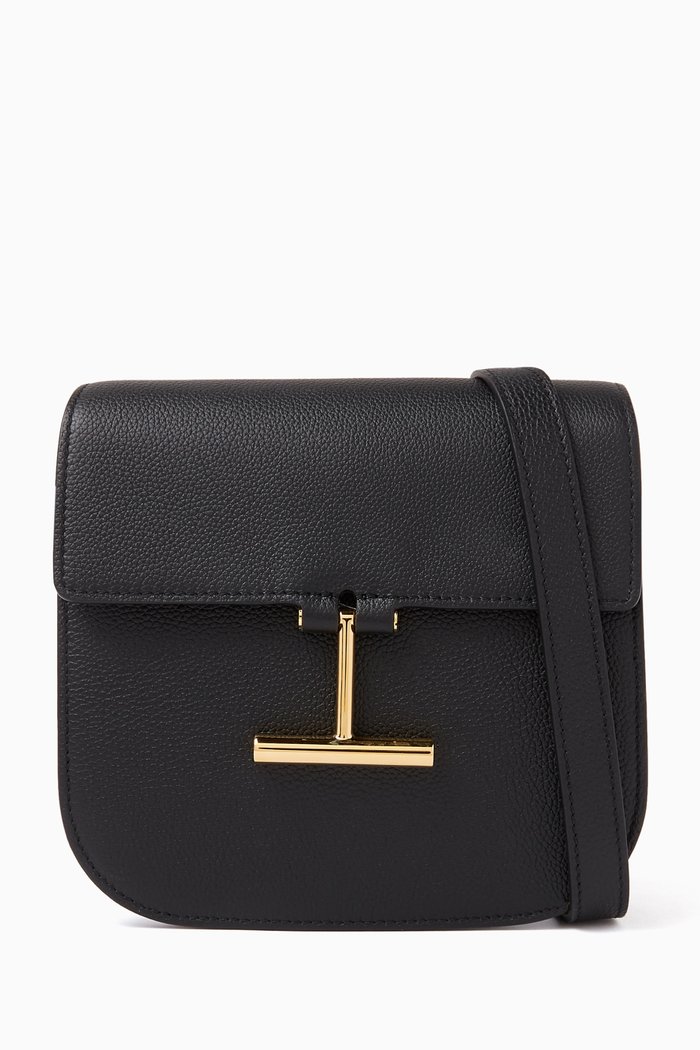 

Tara Crossbody Bag in Grained Leather, Black