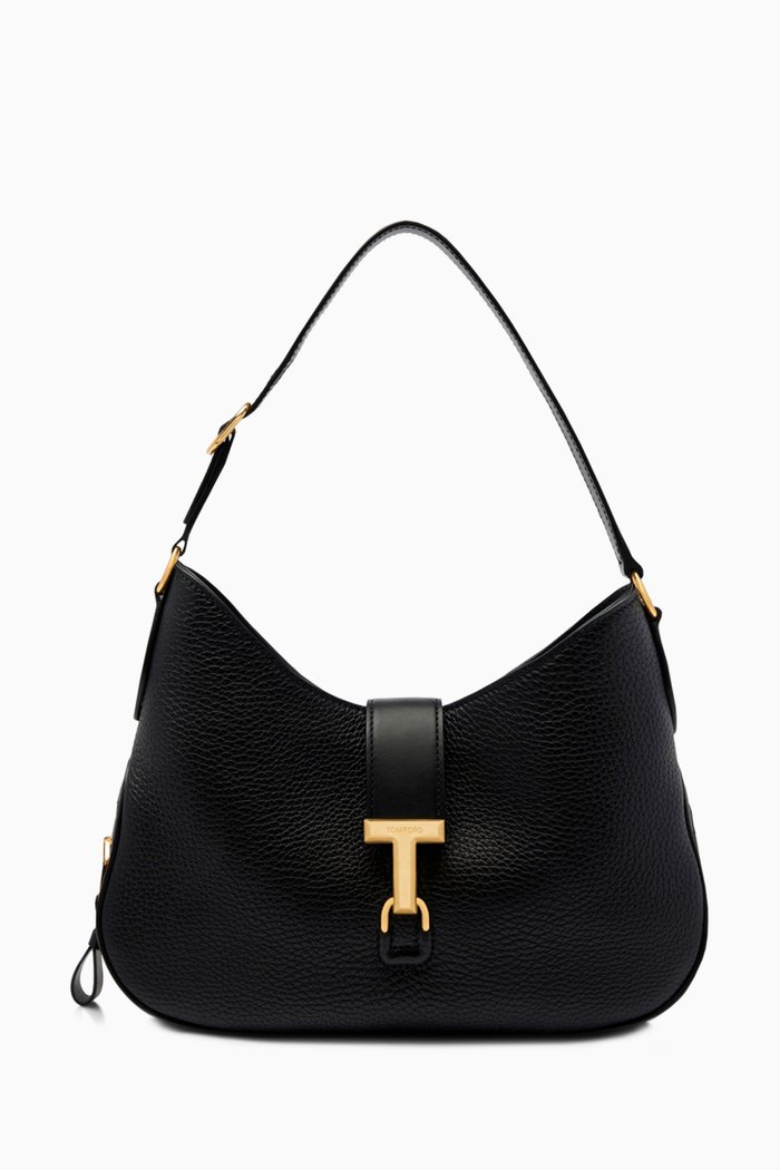 

Medium Monarch Hobo Bag in Calfskin Leather, Black