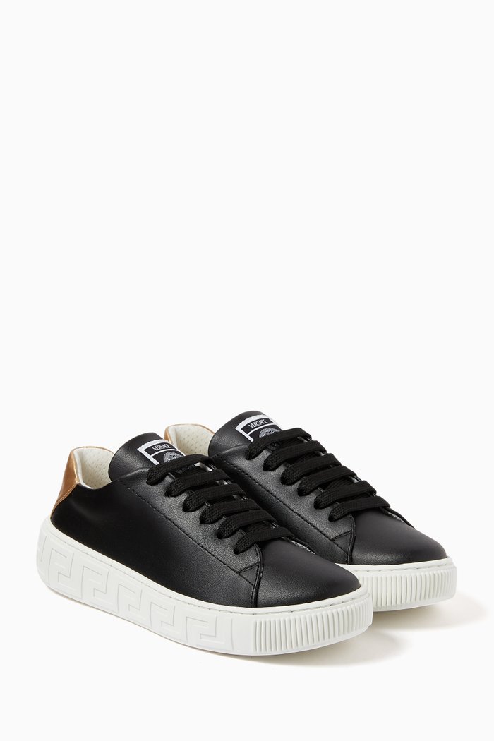 

Low-top La Greca Sneakers in Leather, Black