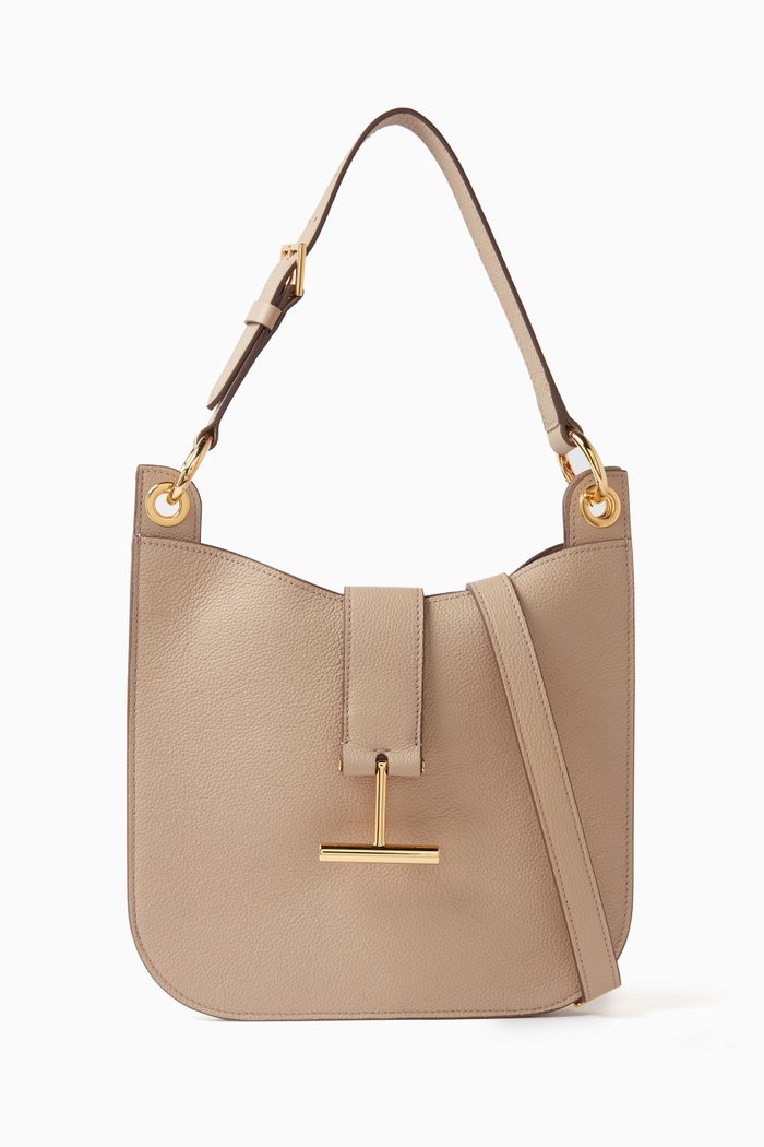 

Large Tara Shoulder Bag in Leather, Neutral