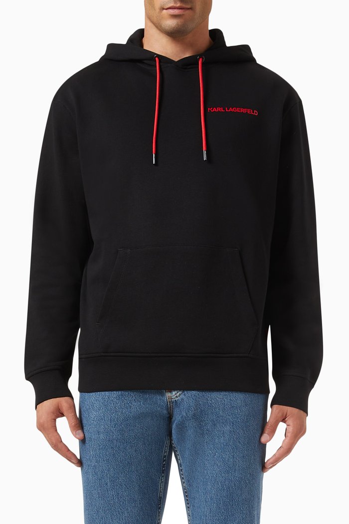 

K/LNY Logo Hoodie in Organic-cotton, Black