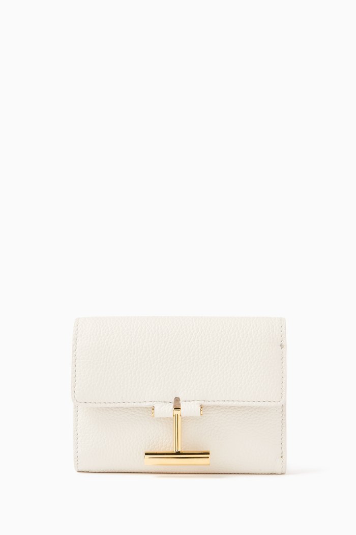 

Tara Compact Wallet in Leather, Neutral