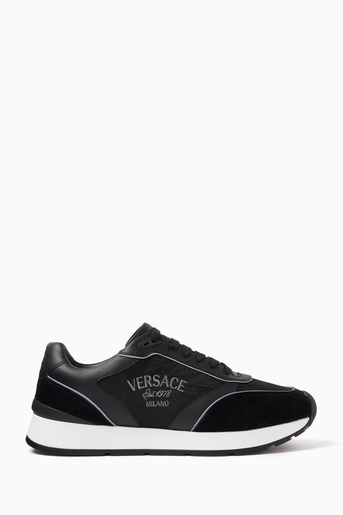 

Milano Runner Sneakers in Leather, Black