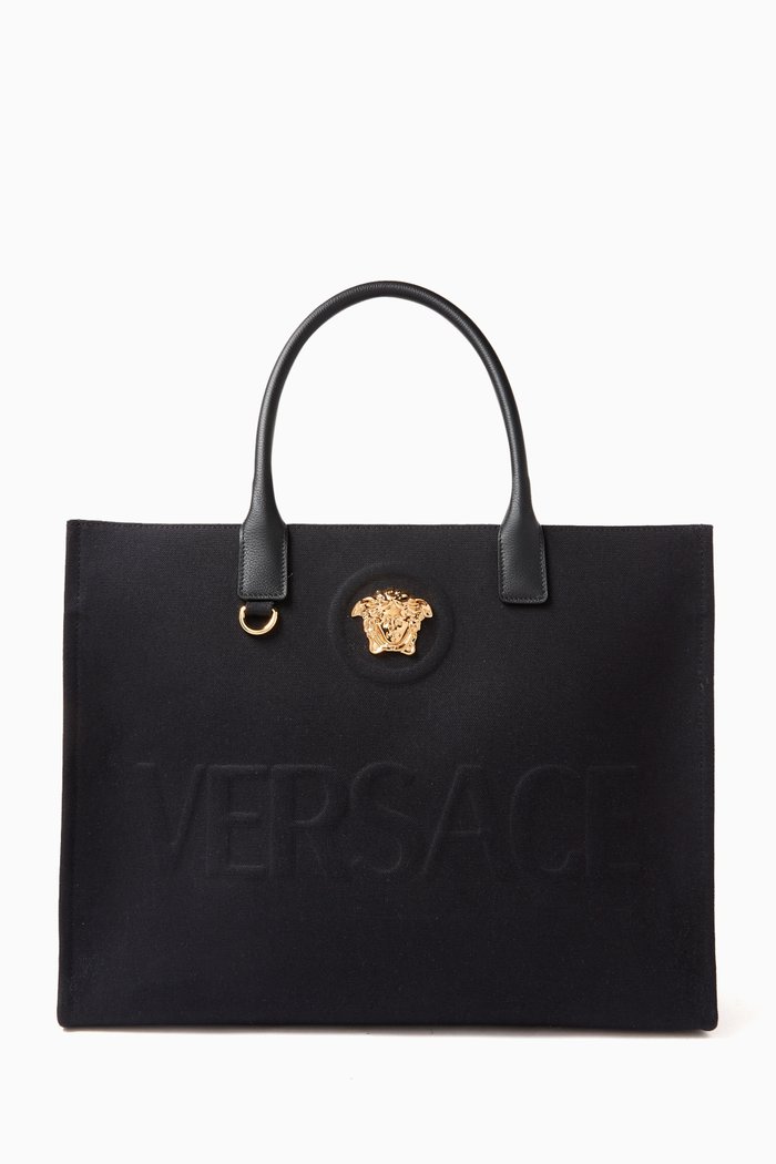 

Large La Medusa Tote Bag in Canvas, Black