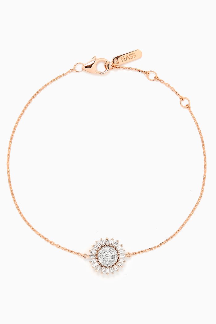 

Flower Diamond Chain Bracelet in 18kt Rose Gold