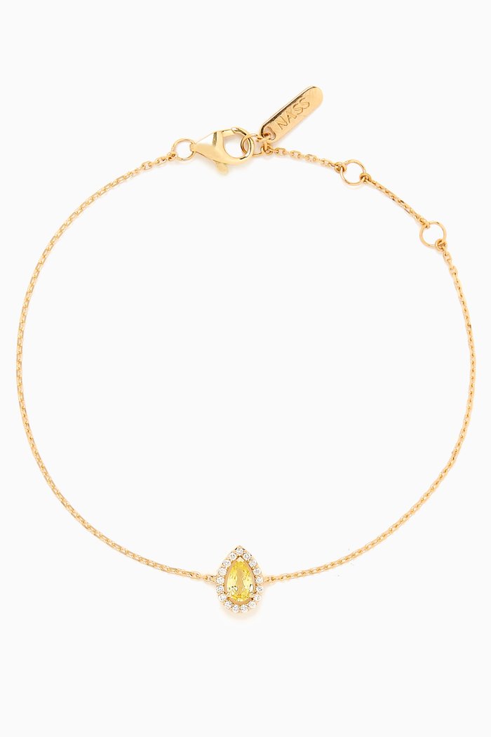 

Framed Teardrop Sapphire & Diamond Bracelet in 18kt Yellow Gold