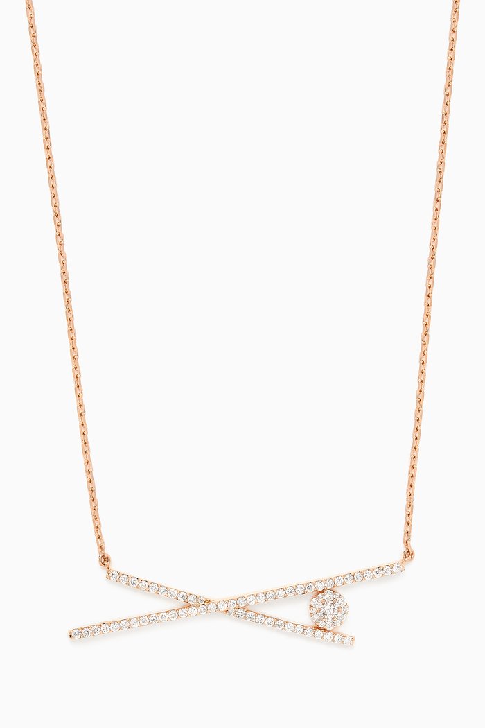 

Criss Cross Diamond Pendant in 18kt Rose Gold