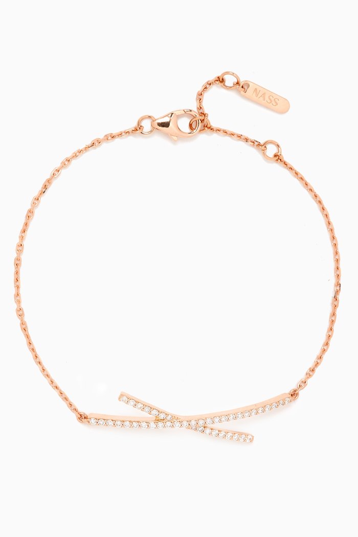 

Criss Cross Motif Diamond Bracelet in 18kt Rose Gold