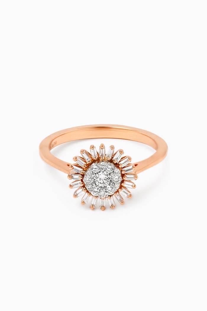 

Flower Motif Diamond Ring in 18kt Rose Gold
