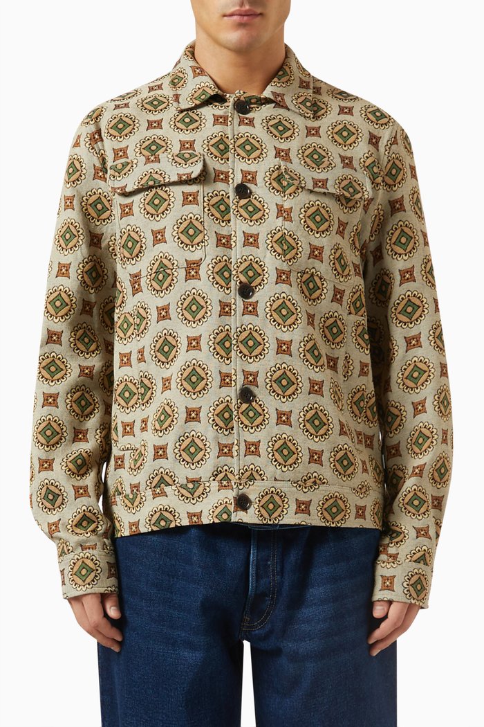 Nash Jacket in Cotton-blend Jacquard, Multicolour