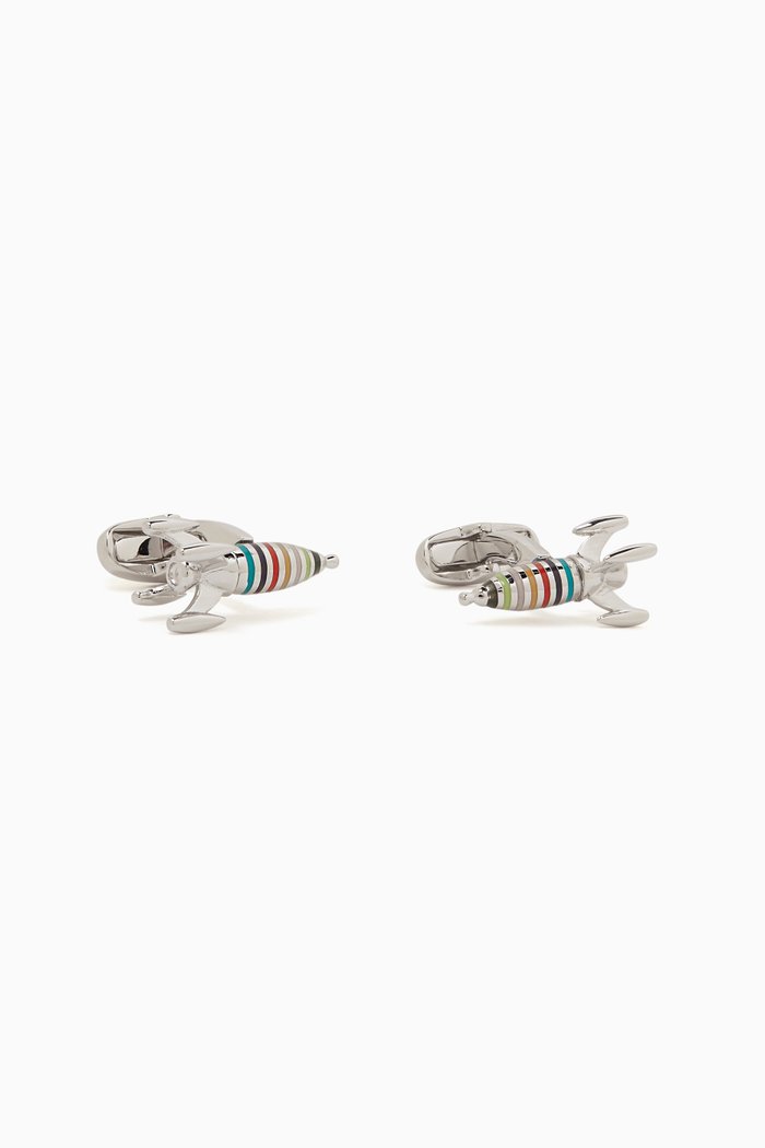 

Artist Stripe Rocket Cufflinks in Metal, Multicolour