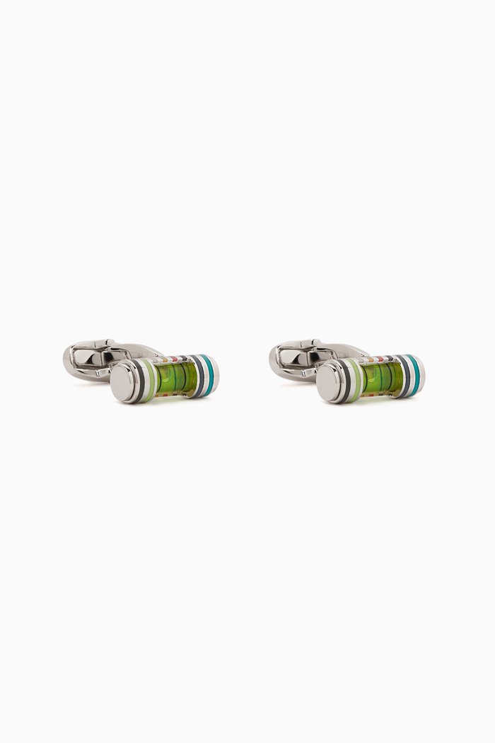 

Artist Stripe Spirit Level Cufflinks in Metal, Multicolour