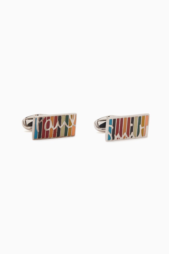 

Signature Stripe Cufflinks in Metal, Multicolour