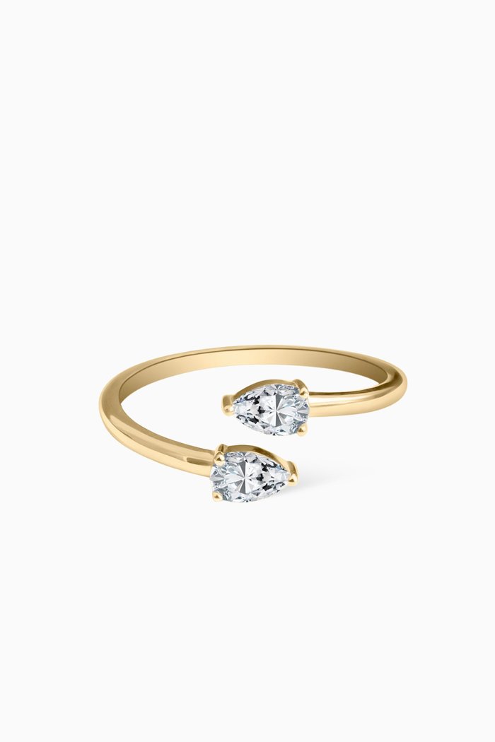 

Pear-shaped Diamond Twist Ring in 18kt Gold, Yellow
