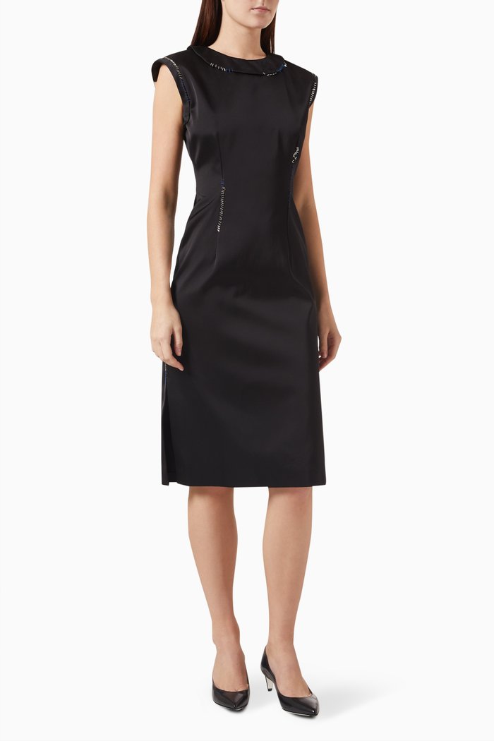 

Embellished Dress in Satin, Black