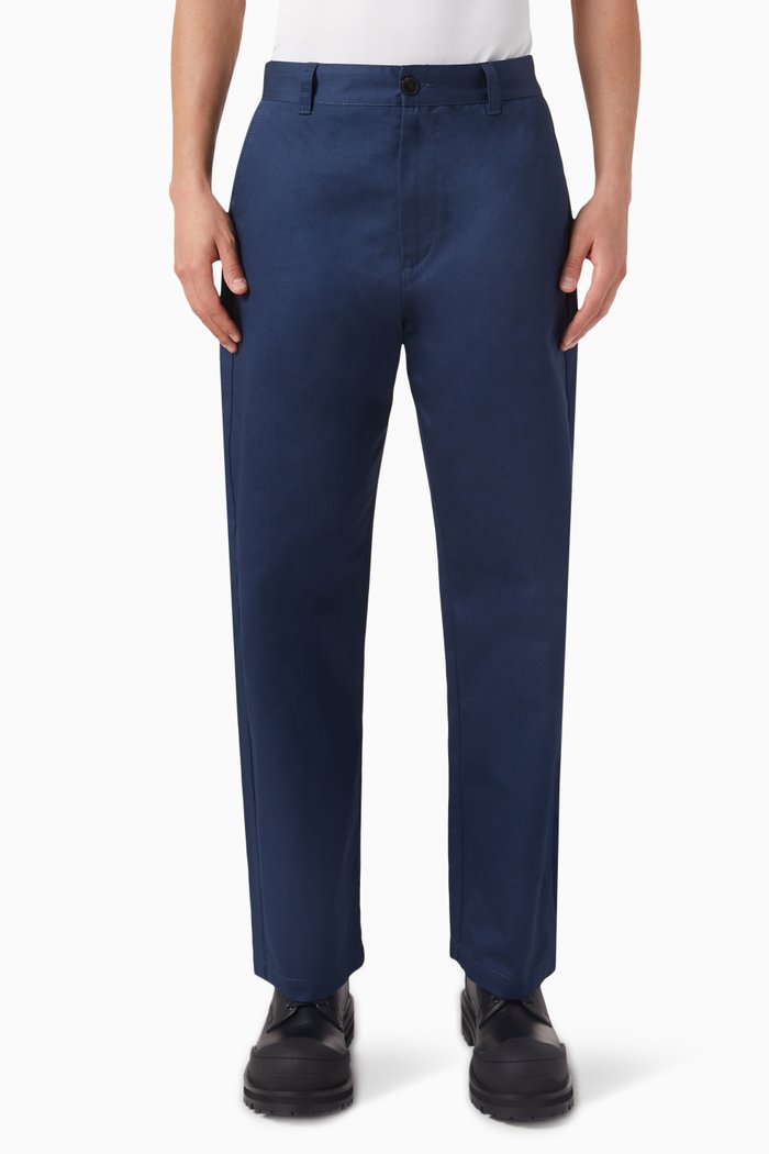 

Straight-leg Pants in Bio Cotton Gabardine, Blue