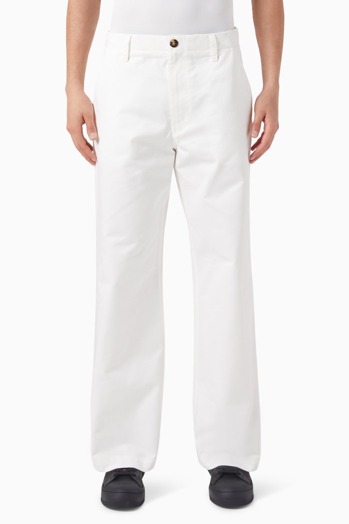 

Flared Pants in Bio Cotton Gabardine, White