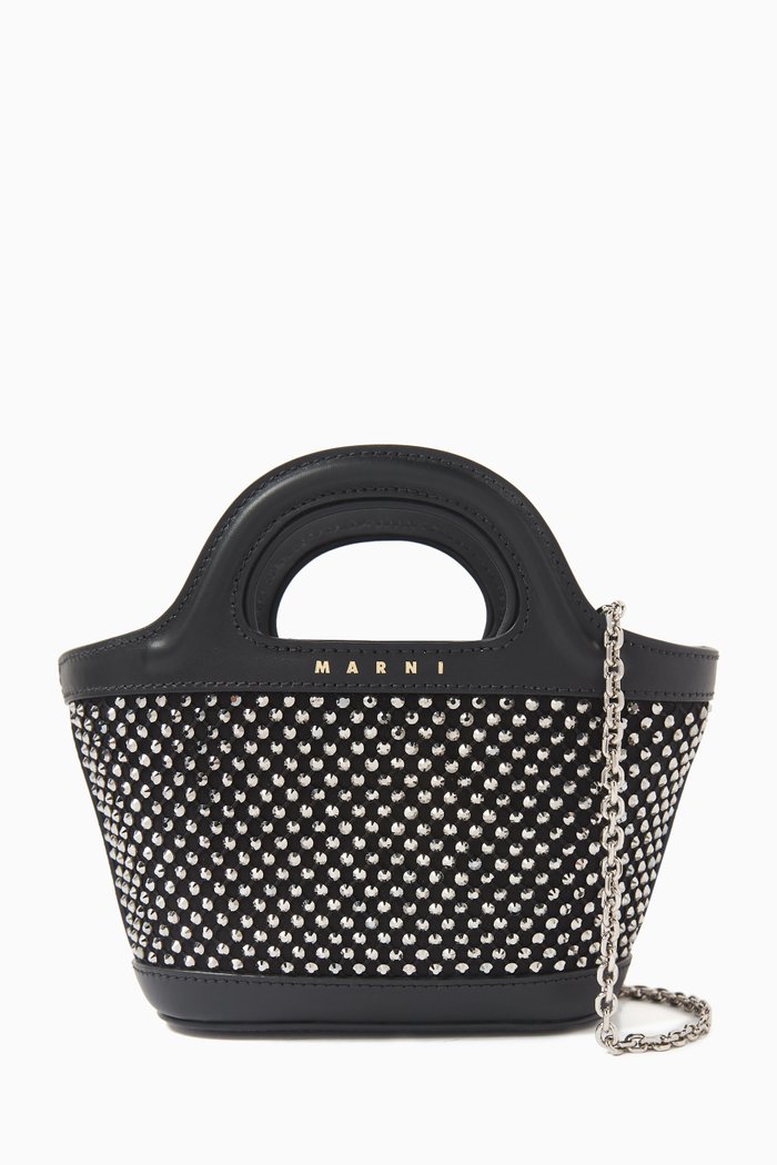 

Micro Tropicalia Handbag in Leather, Black