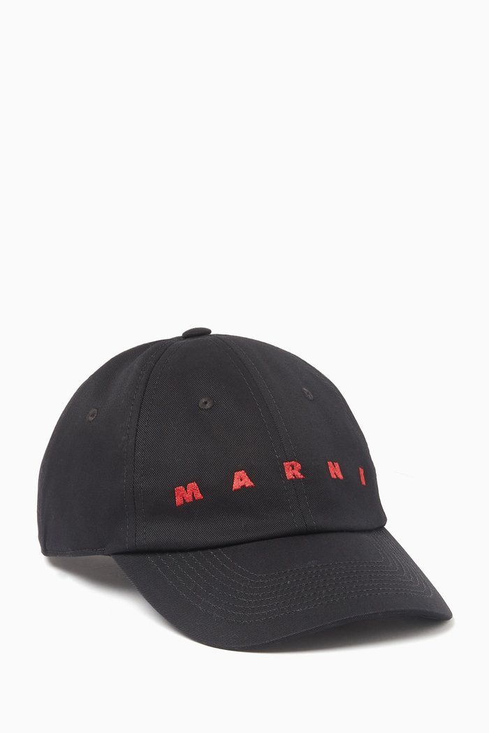 

Logo-embroidered Baseball Cap in Bio Gabardine, Black