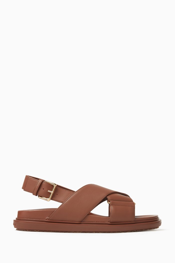 

Fussbett Crossover Sandals in Leather, Gold