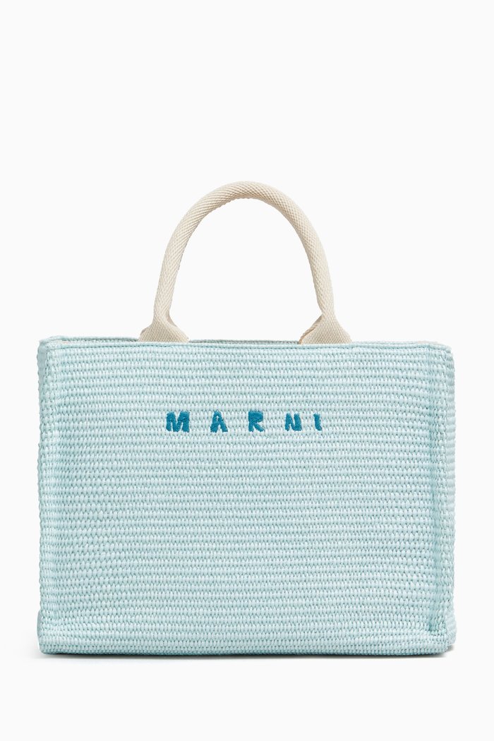 

Woven Handbag in Cotton Blend, Green
