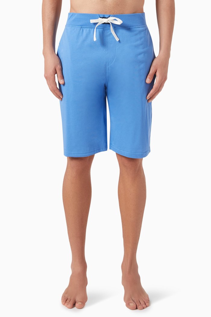 

Pony-embroidered Shorts in Cotton, Blue