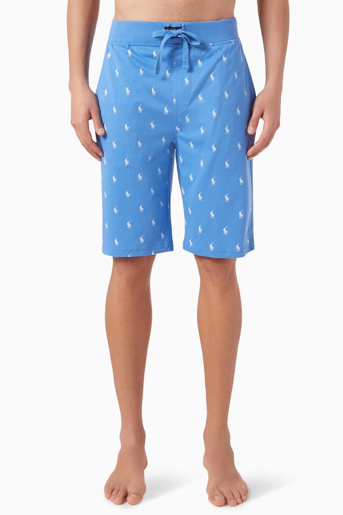 

All-over Pony Shorts in Cotton, Blue