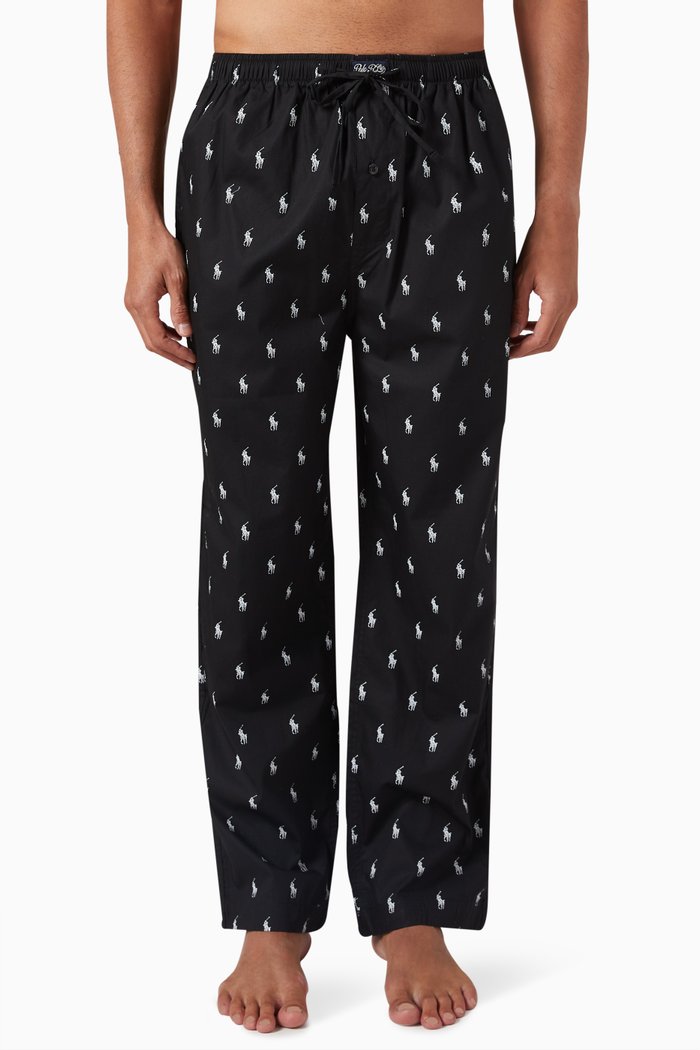 

Logo Pyjama Pants in Cotton, Black