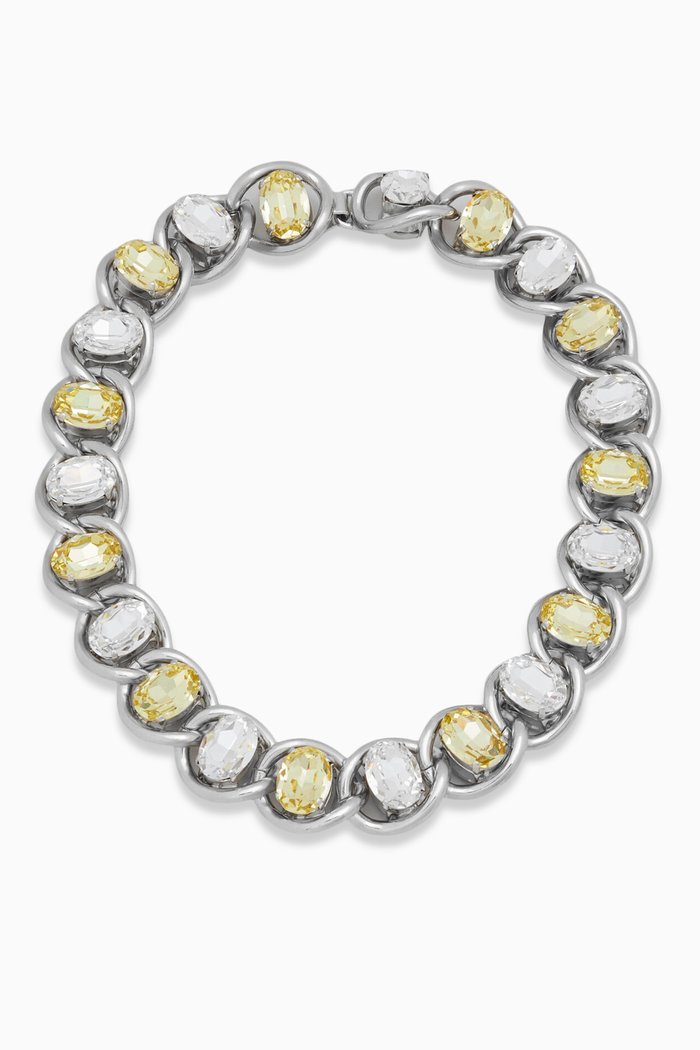 

Rhinestone Chunky Chain Necklace in Brass, Multicolour