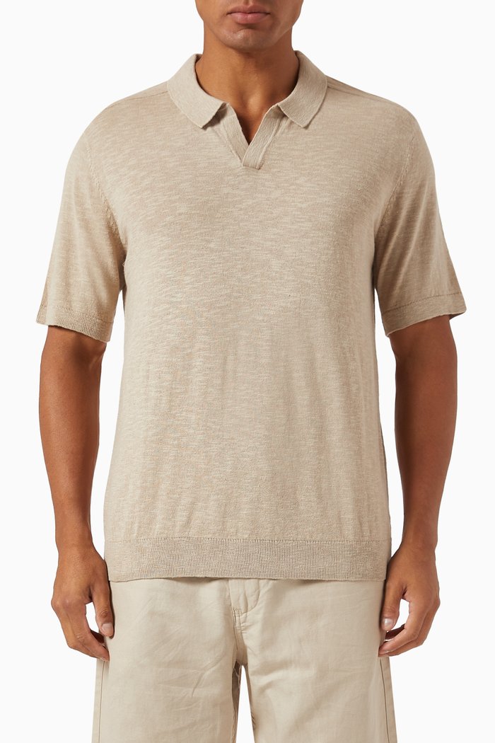 

Open Polo Shirt in Cotton-knit, Neutral