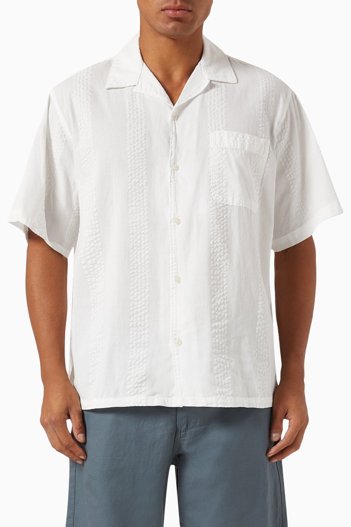 

Seersucker Shirt in Organic-cotton, White