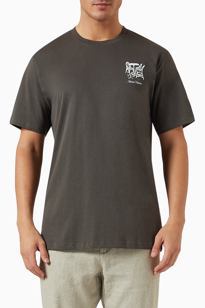 

Printed T-shirt in Cotton, Black