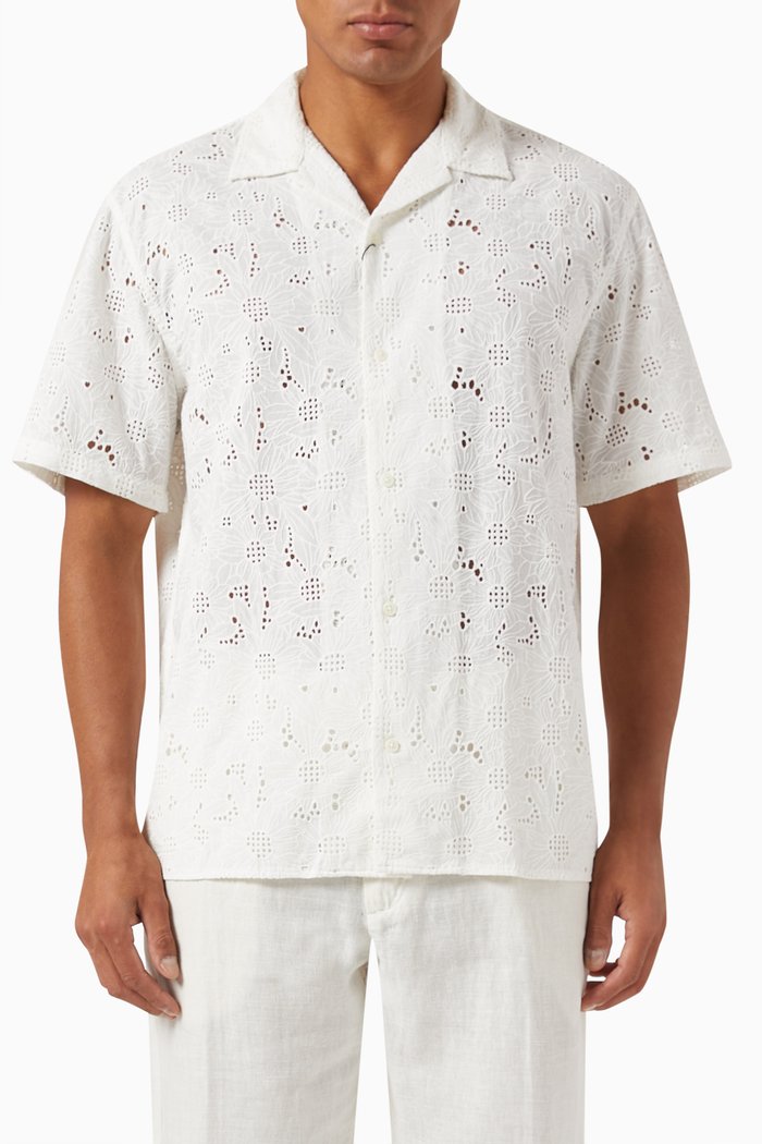 

Broderie-anglaise Shirt in Cotton, White