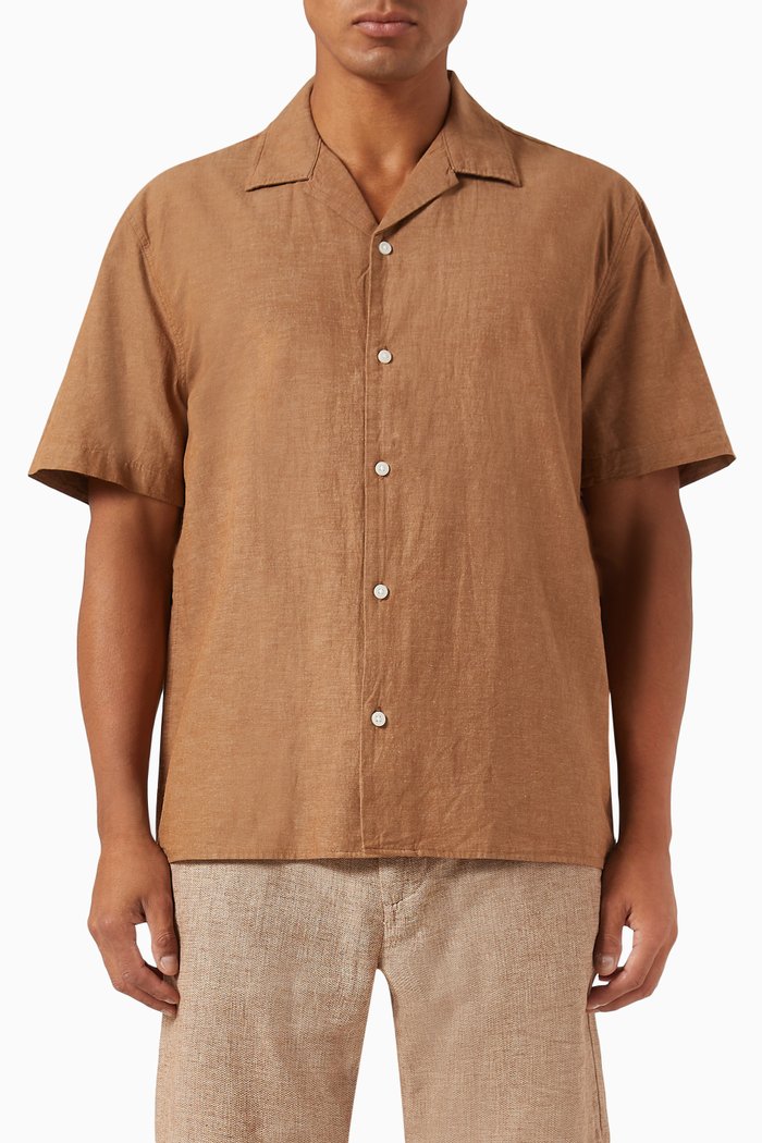 

Relaxed Shirt in Linen, Brown