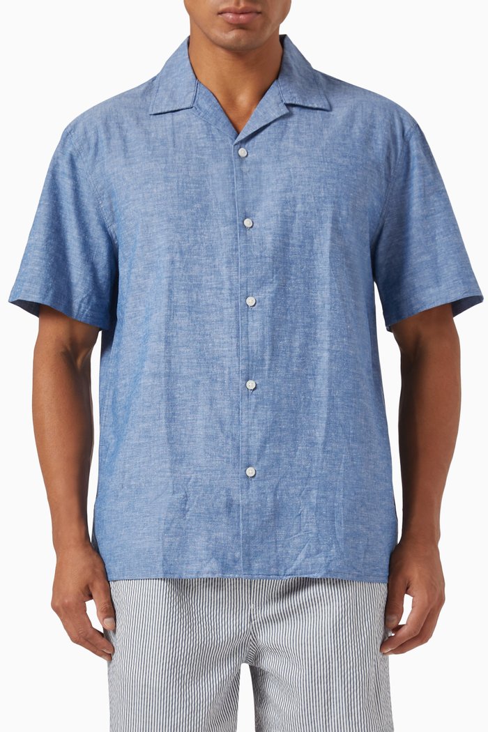 

Relaxed Shirt in Linen, Blue