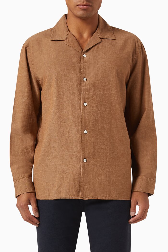 

Relaxed Shirt in Linen, Brown