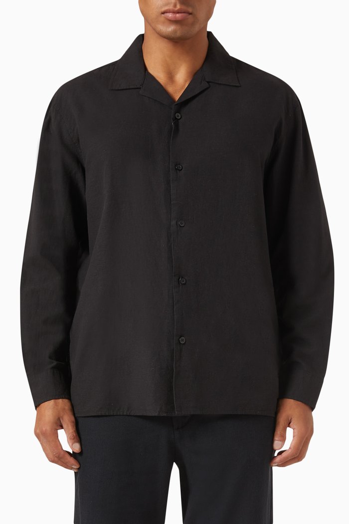 

Relaxed Shirt in Linen, Black