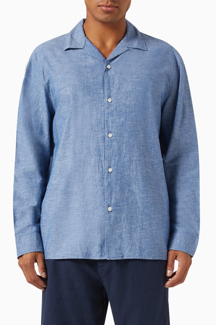 

Relaxed Shirt in Linen, Blue
