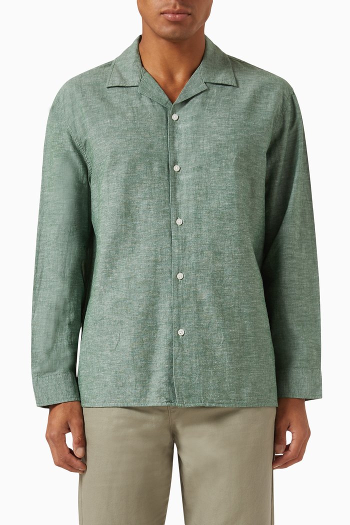

Relaxed Shirt in Linen, Green