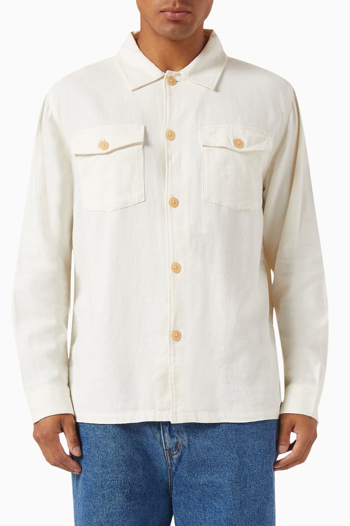 

Brody Overshirt in Linen & Organic-cotton, White