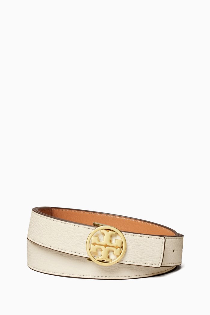 

Miller Reversible Belt in Leather, White