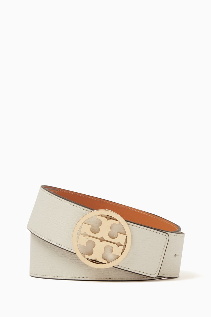 

Miller Reversible Belt in Leather, White