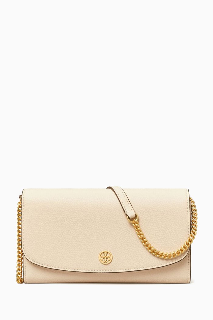 

Robinson Chain Wallet in Leather, Neutral